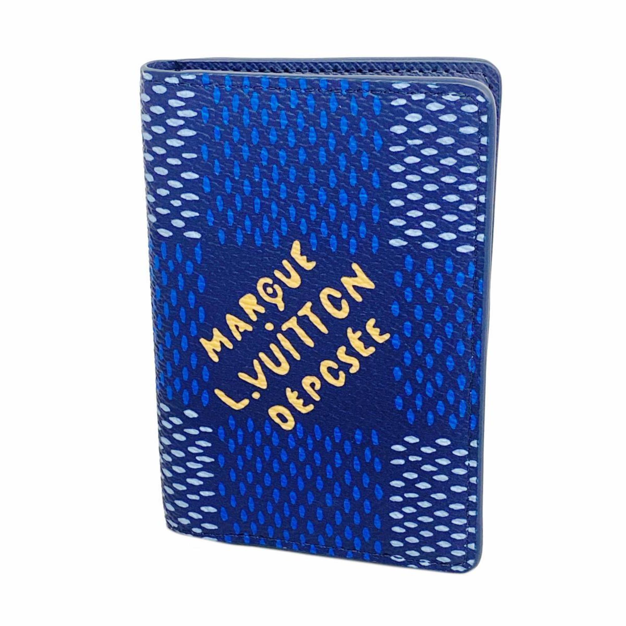 Louis Vuitton Business Card Holder/Card Case Damier Heritage Organizer de Poche N40677 Blue Men's/Women's