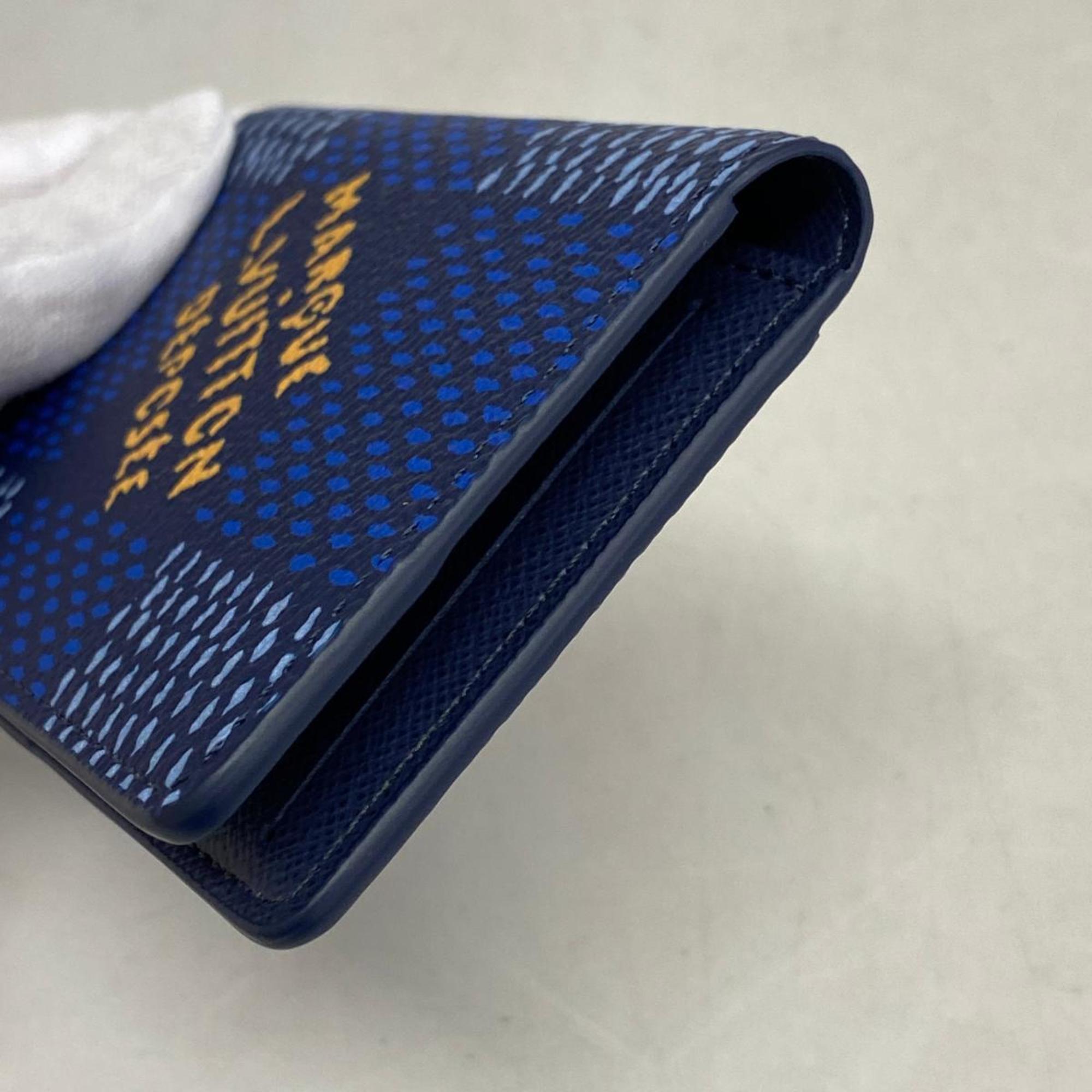 Louis Vuitton Business Card Holder/Card Case Damier Heritage Organizer de Poche N40677 Blue Men's/Women's