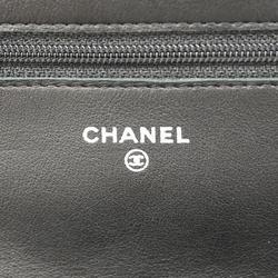 Chanel Shoulder Wallet Matelasse Chain Patent Leather Black Women's