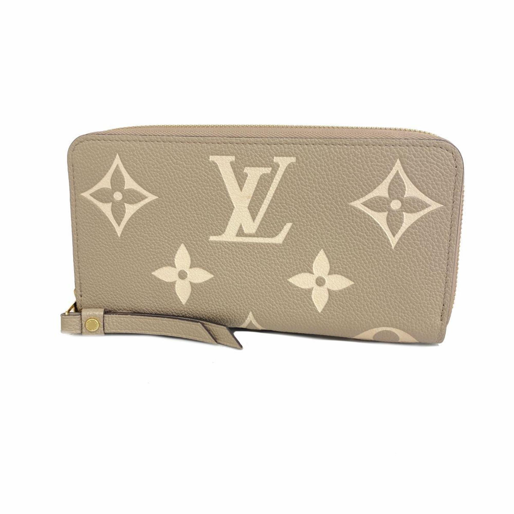 Louis Vuitton Long Wallet Monogram Empreinte Bicolor Zippy M69794 Tourtrell Creme Ladies