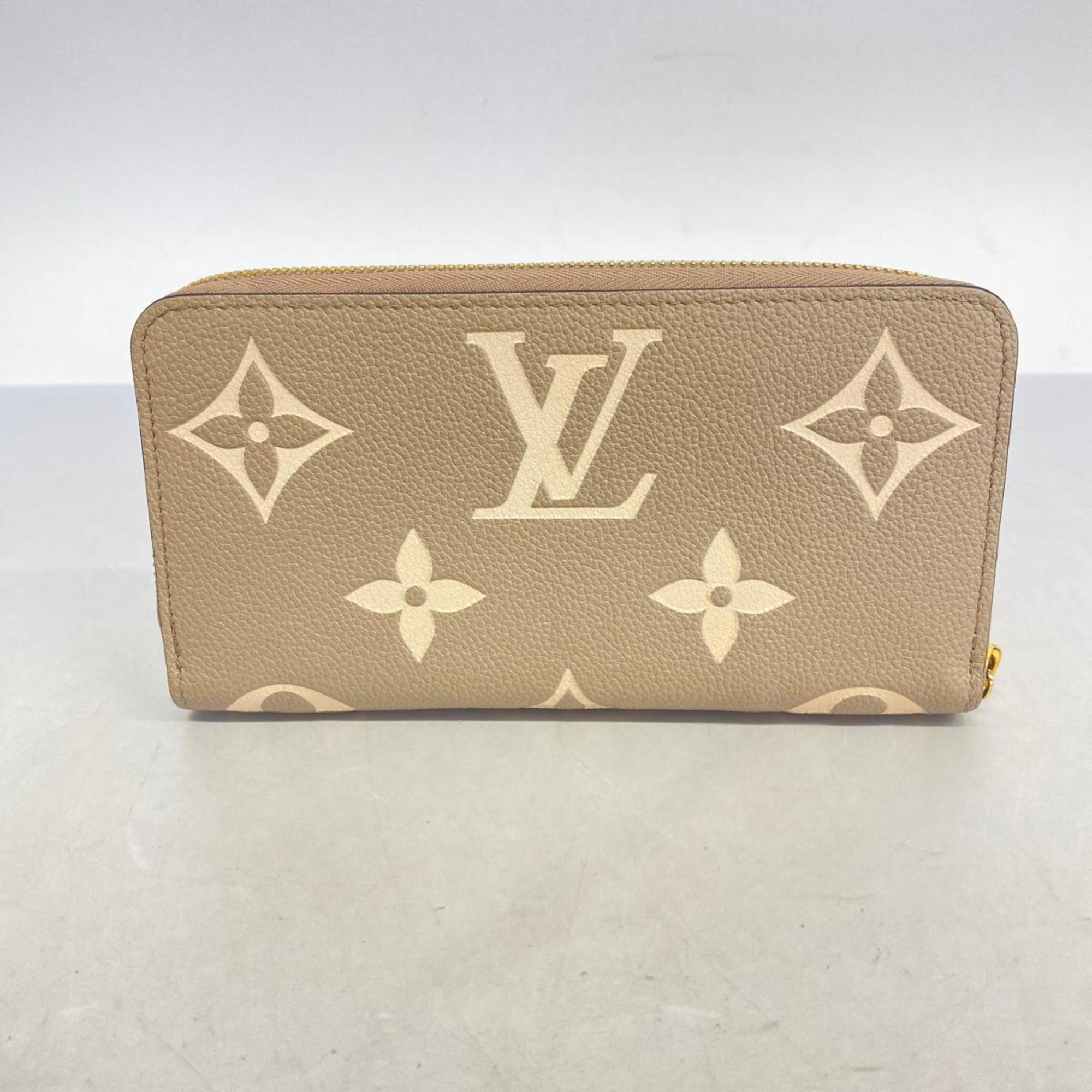 Louis Vuitton Long Wallet Monogram Empreinte Bicolor Zippy M69794 Tourtrell Creme Ladies