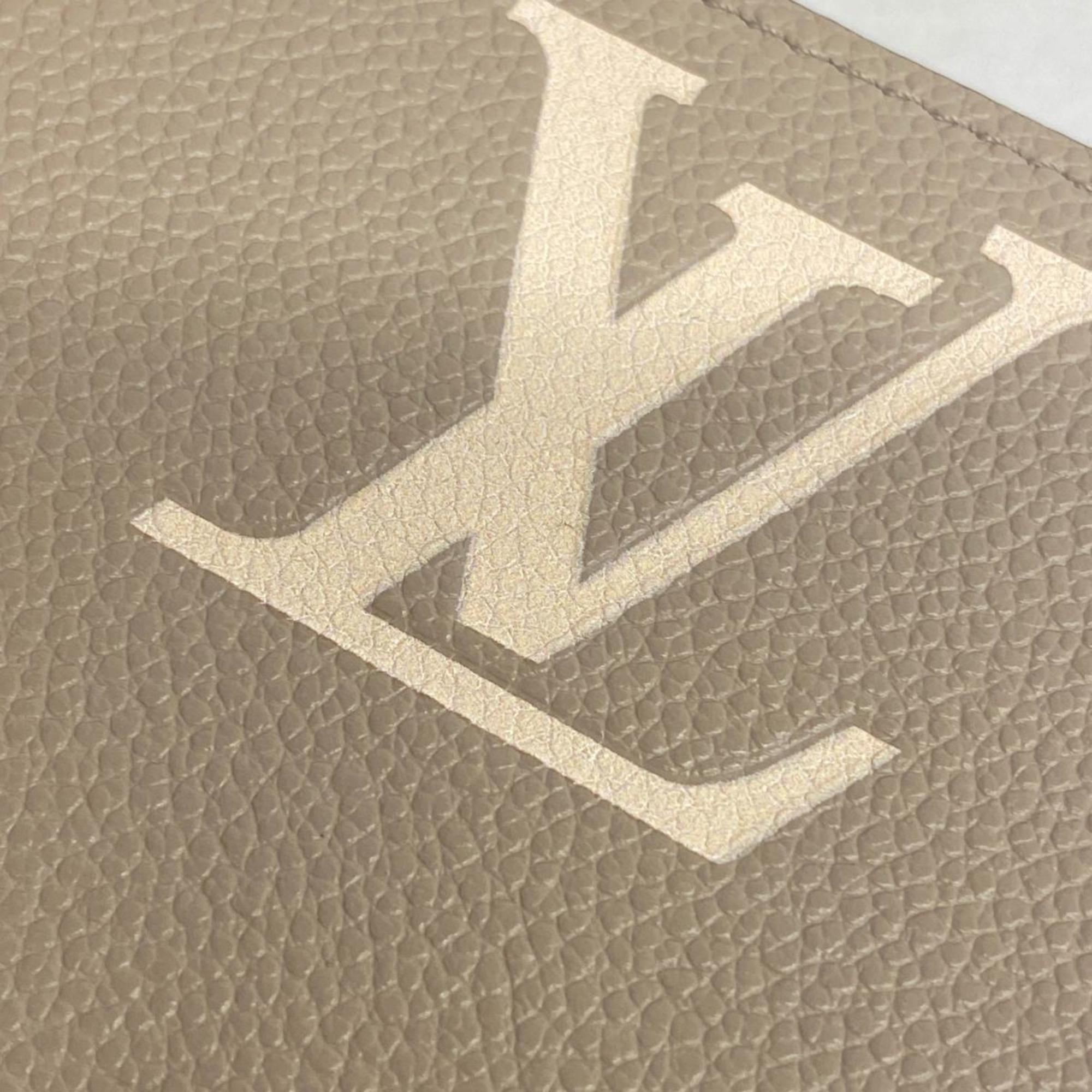 Louis Vuitton Long Wallet Monogram Empreinte Bicolor Zippy M69794 Tourtrell Creme Ladies