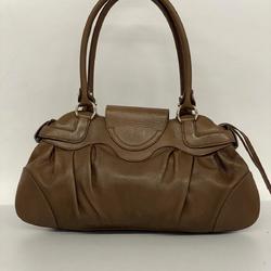 Salvatore Ferragamo Handbag Gancini Leather Brown Women's