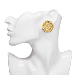 Chanel Earrings Coco Mark Circle GP Plated Gold Women's