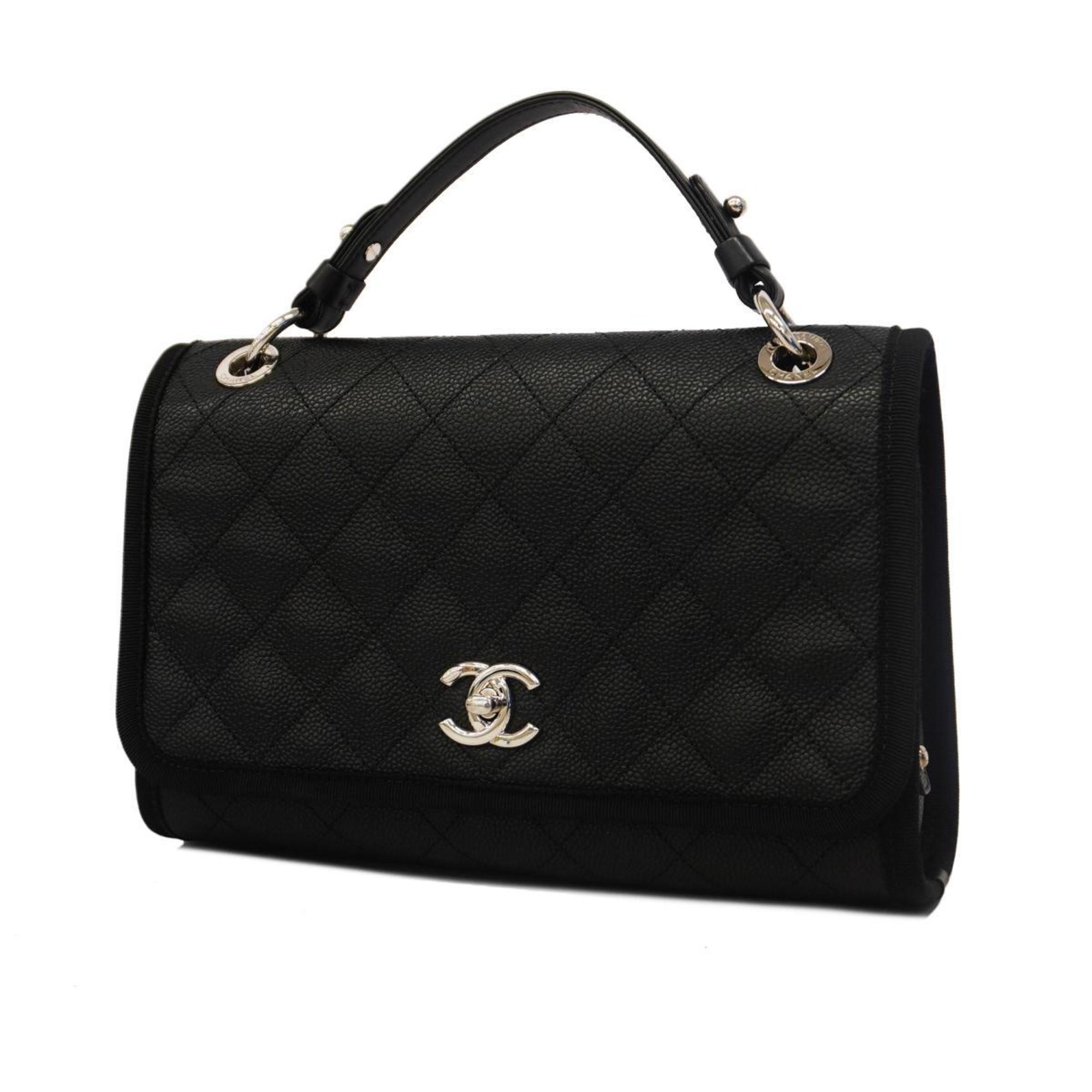 Chanel handbag Matelasse caviar skin black ladies