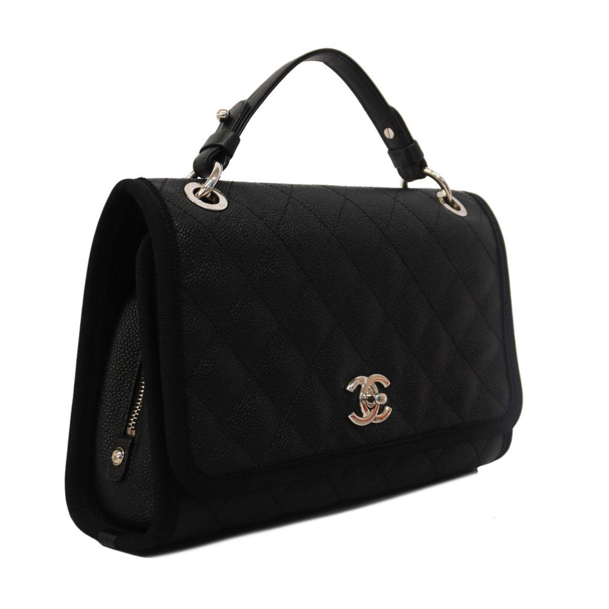 Chanel handbag Matelasse caviar skin black ladies