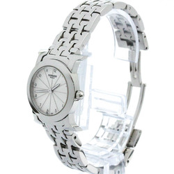 Polished HERMES H Watch Rond Steel Quartz Ladies Watch HR1.210 BF574215