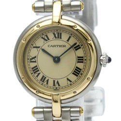 Polished CARTIER Panthere Round 1 Row 18K Gold Steel Ladies Watch BF563417