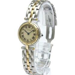 Polished CARTIER Panthere Round 1 Row 18K Gold Steel Ladies Watch BF563417