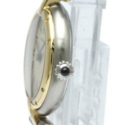 Polished CARTIER Panthere Round 1 Row 18K Gold Steel Ladies Watch BF563417