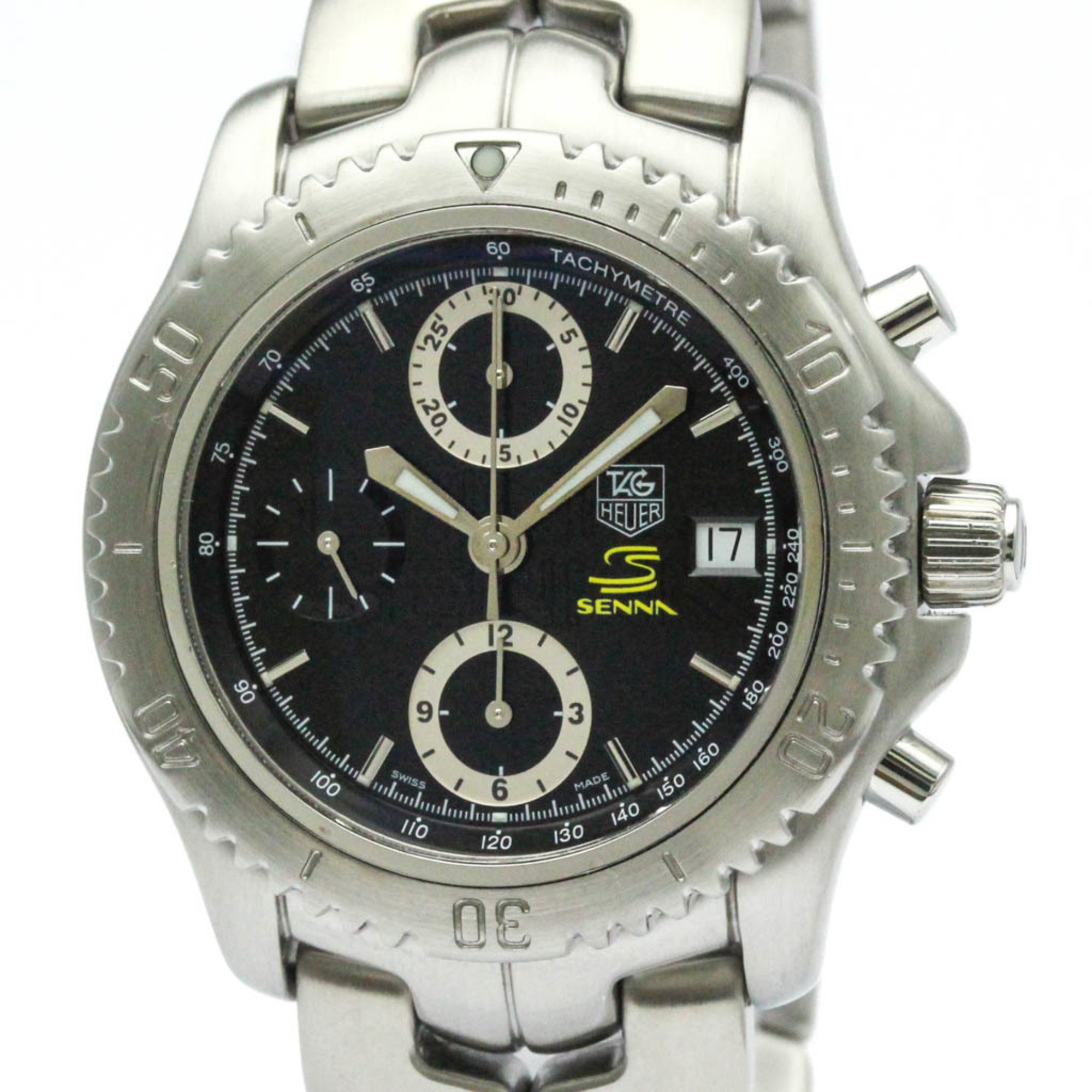 Polished TAG HEUER LINK Chronograph Ayrton Senna Limited Watch CT5114 BF574233