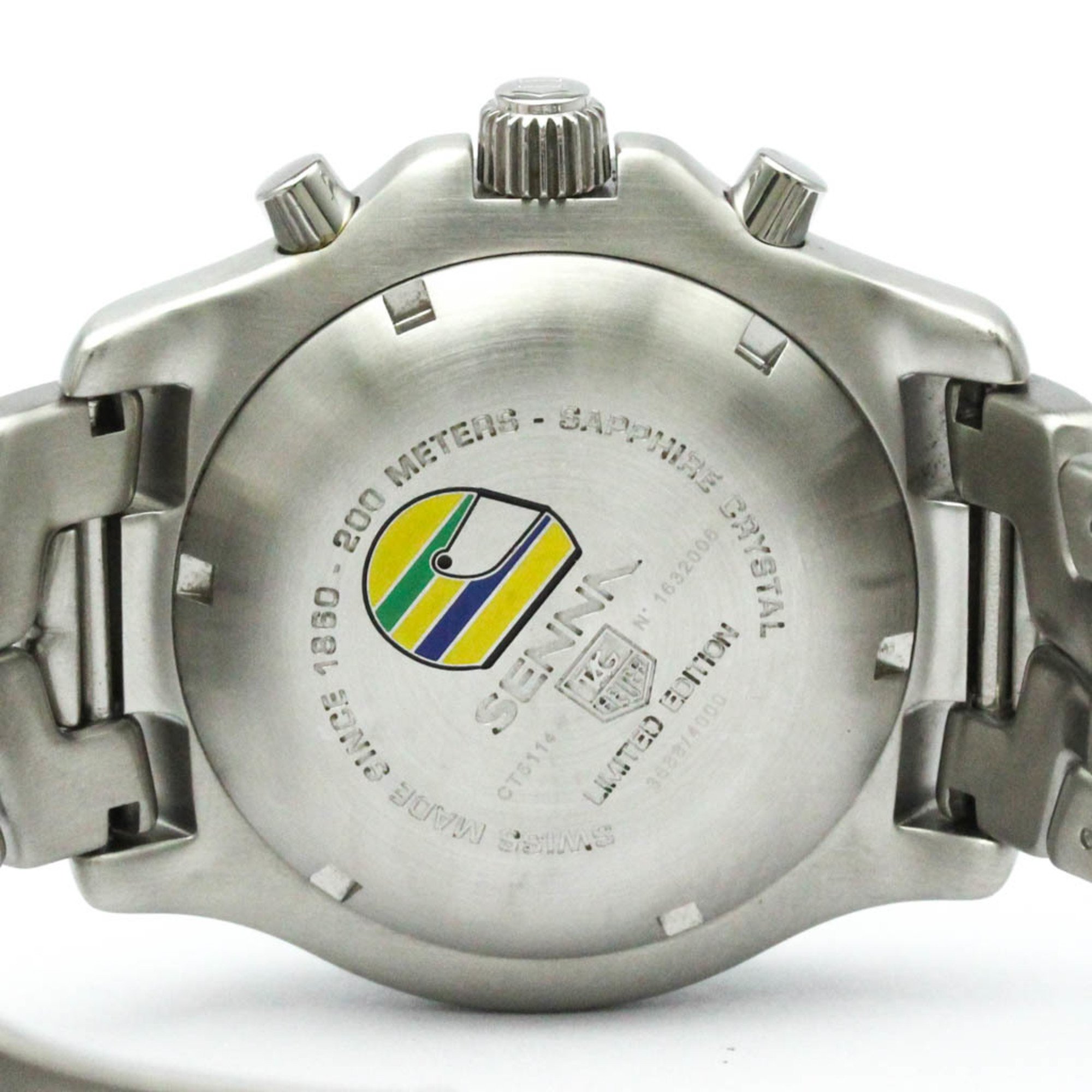 Polished TAG HEUER LINK Chronograph Ayrton Senna Limited Watch CT5114 BF574233