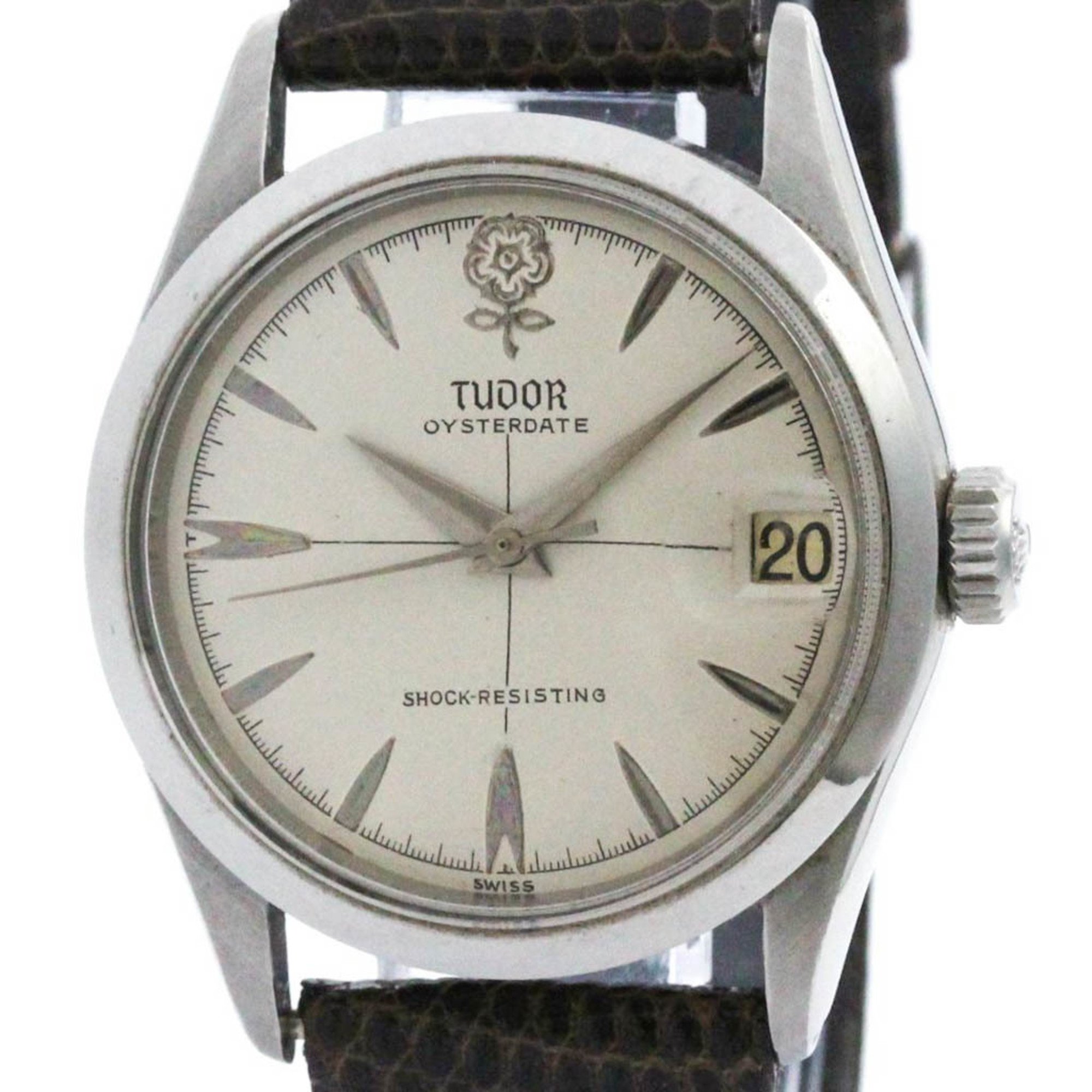 Vintage TUDOR Oyster Date Big Rose 7974 Steel Automatic Mens Watch BF574834