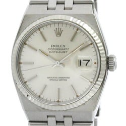 Polished ROLEX Datejust Oyster Quartz 17014 18K White Gold Steel Watch BF575152