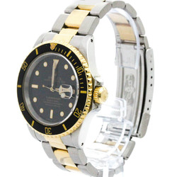 Polished ROLEX submariner Date 16613 L Serial 18K Gold Steel Watch BF572552