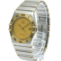 Polished OMEGA Constellation 18K Gold Steel Quartz Mens Watch 396.1070 BF574251