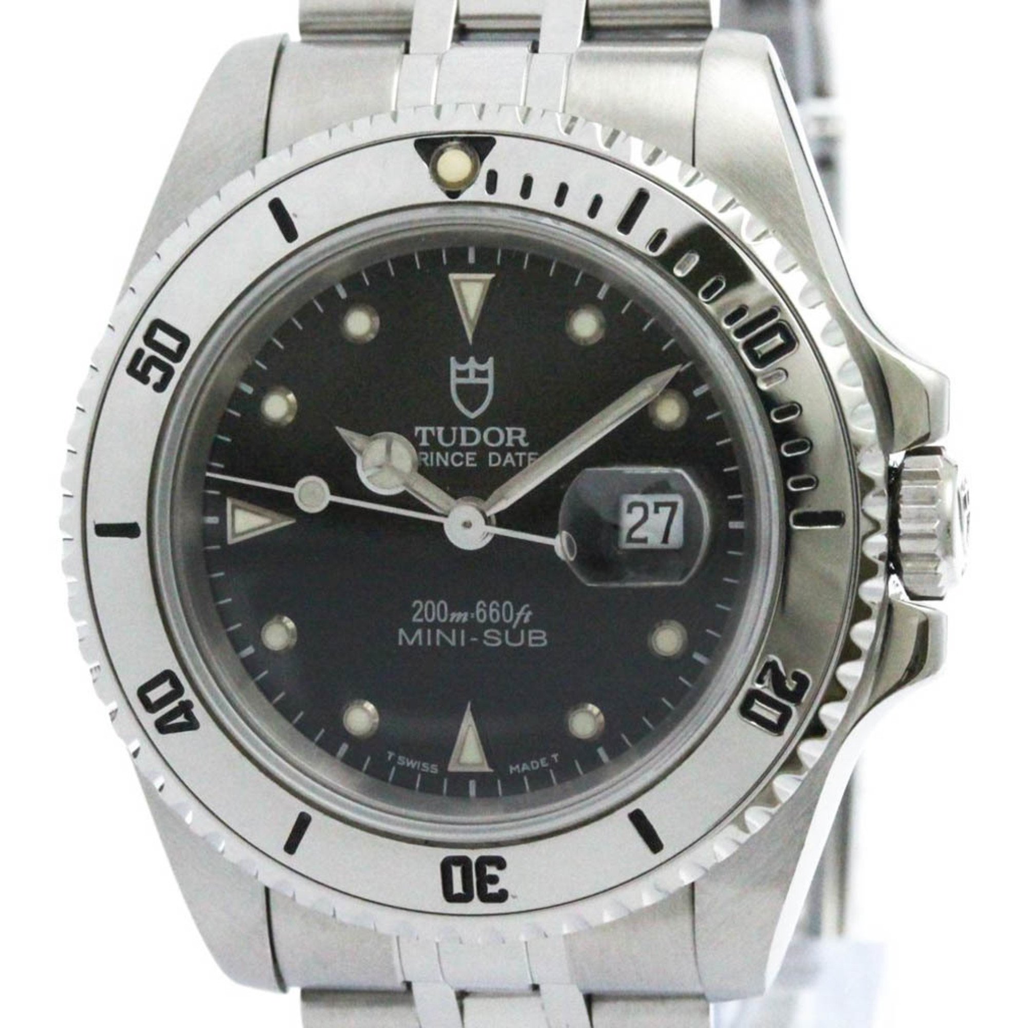 Polished TUDOR Prince Date MINI-SUB Steel Automatic Unisex Watch 73190 BF574242