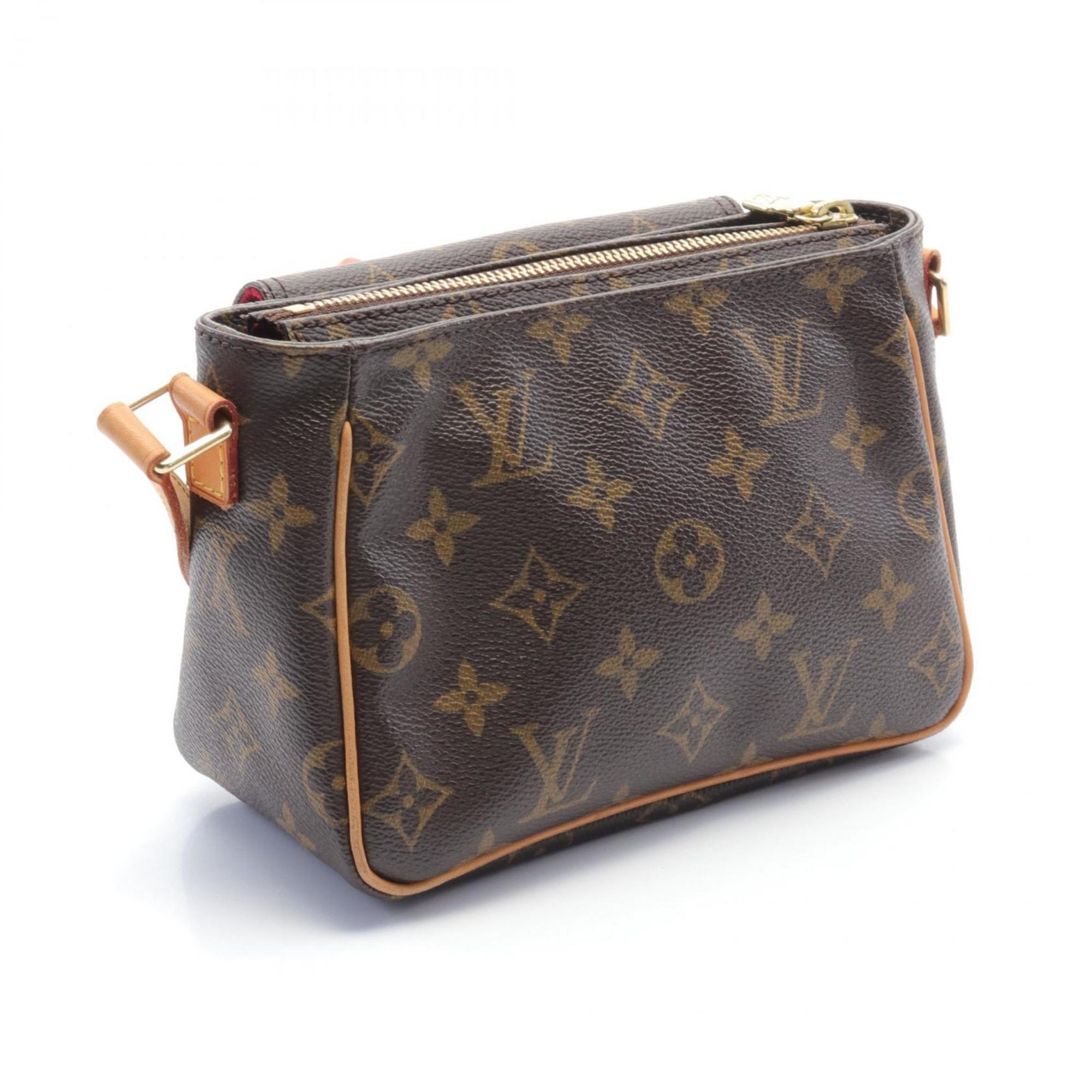 Louis Vuitton Vivacite PM Monogram Shoulder Bag, Coated Canvas, Leather, Women's, Brown, M51165