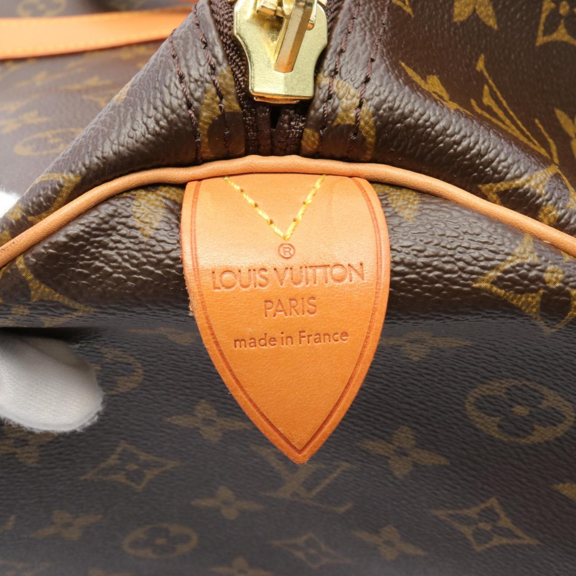 Louis Vuitton LOUIS VUITTON Keepall 55 Monogram Boston Bag Coated Canvas Leather Men's Women's Brown M41424