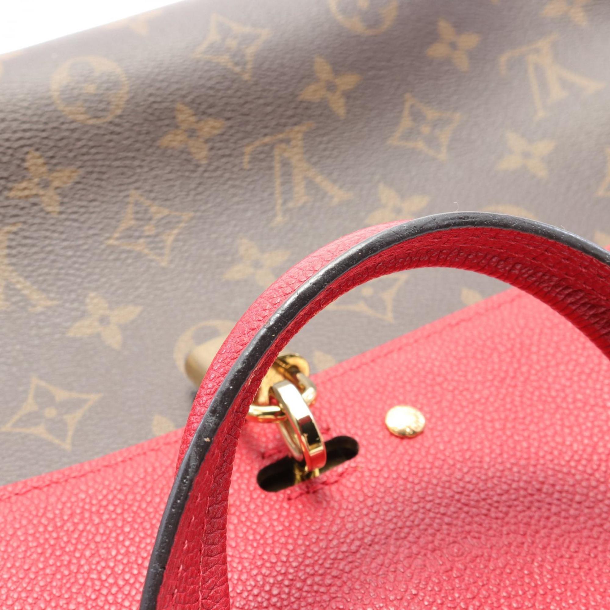 Louis Vuitton Venus Handbag Bag Coated Canvas Leather Monogram Women's Brown Red M41738