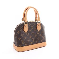 Louis Vuitton Alma BB Handbag Bag Coated Canvas Leather Monogram Women's Brown M53152