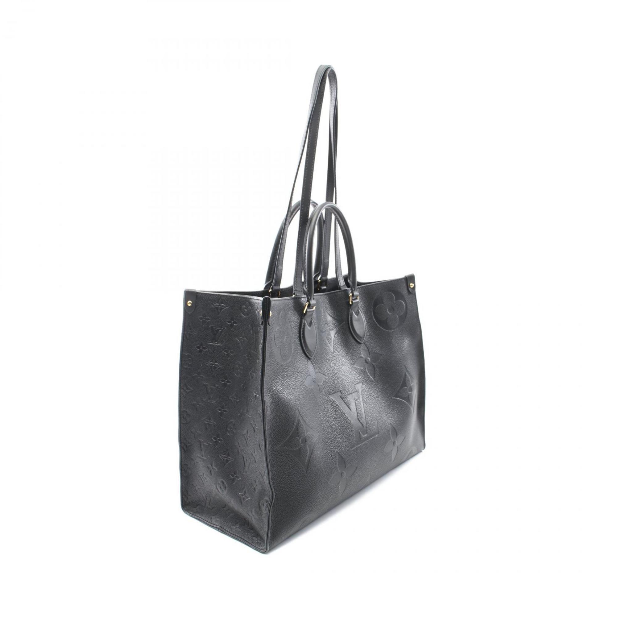 LOUIS VUITTON On the Go GM Monogram Empreinte Noir Tote Bag Leather Women's Black M44925