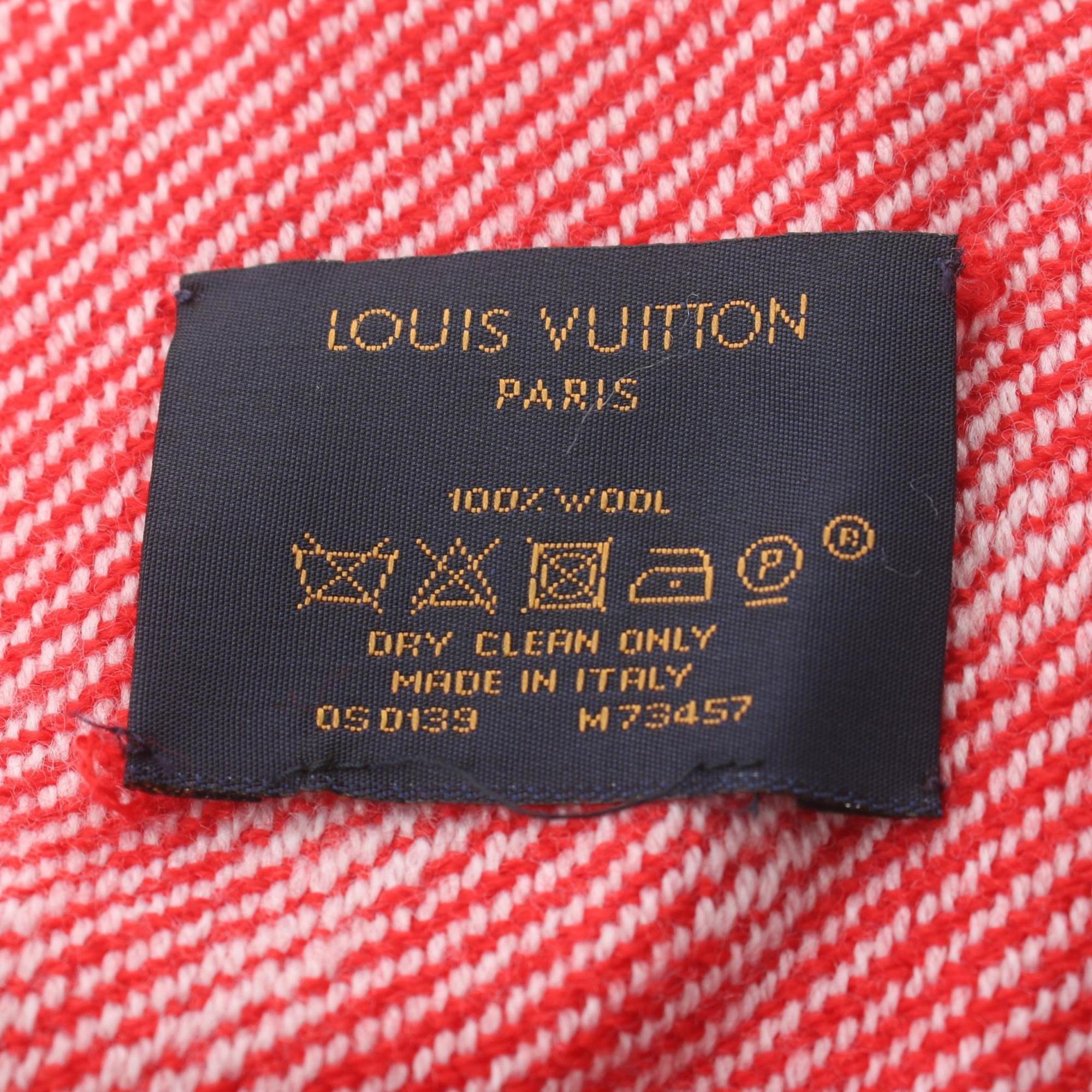 Louis Vuitton Echarpe Monogram Cozy Scarf Wool Women's Red M73457