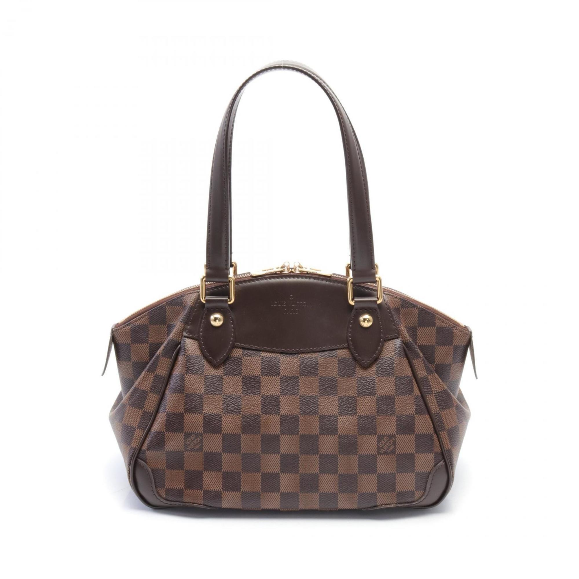 Louis Vuitton Verona PM Damier Ebene Shoulder Bag, Coated Canvas, Leather, Damier, Women's, Brown, N41117