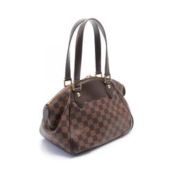 Louis Vuitton Verona PM Damier Ebene Shoulder Bag, Coated Canvas, Leather, Damier, Women's, Brown, N41117