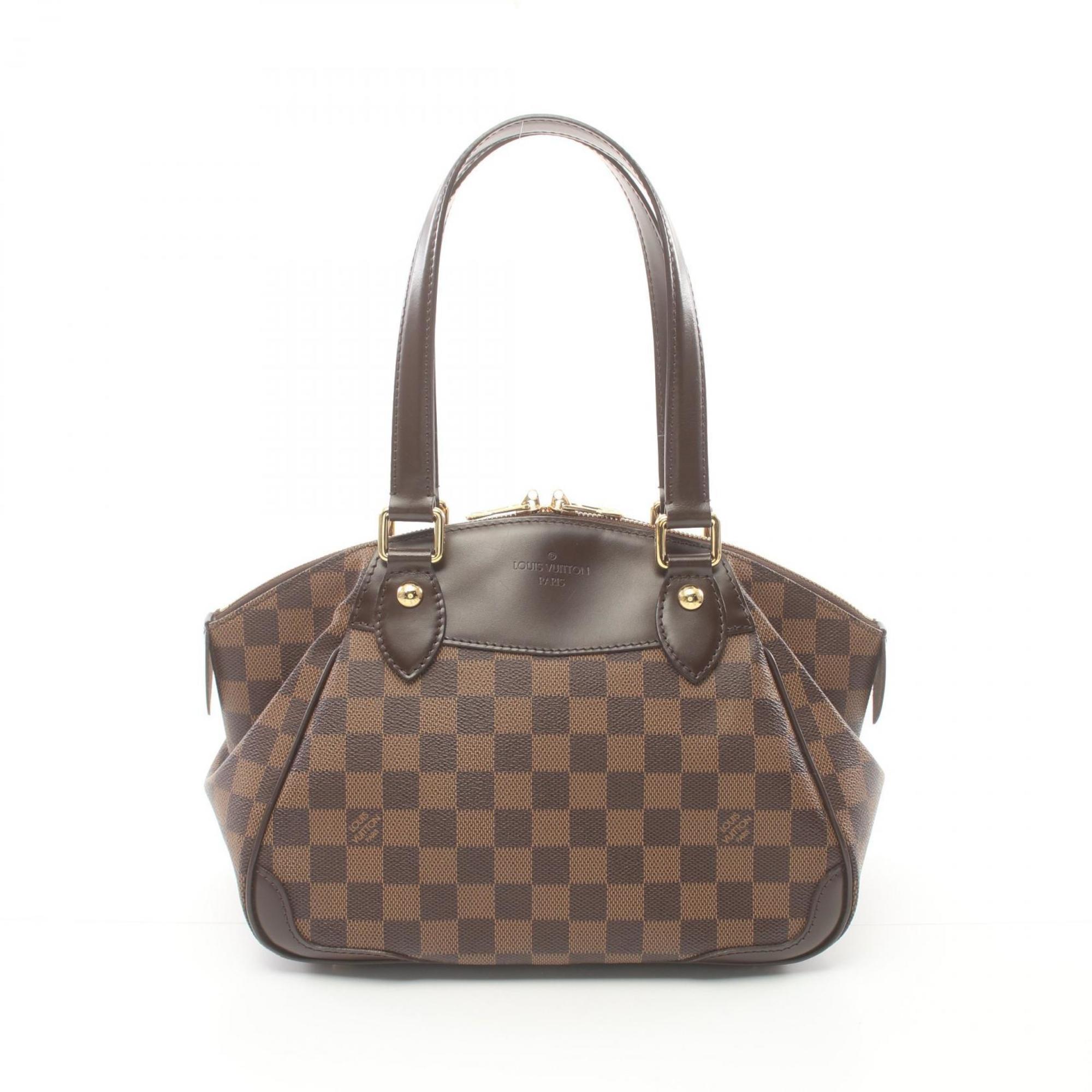 Louis Vuitton Verona PM Shoulder Bag, Coated Canvas, Leather, Damier, Women's, Brown, N41117