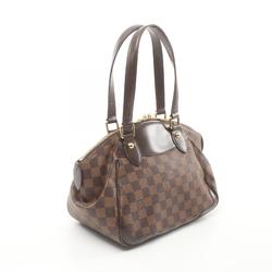 Louis Vuitton Verona PM Shoulder Bag, Coated Canvas, Leather, Damier, Women's, Brown, N41117