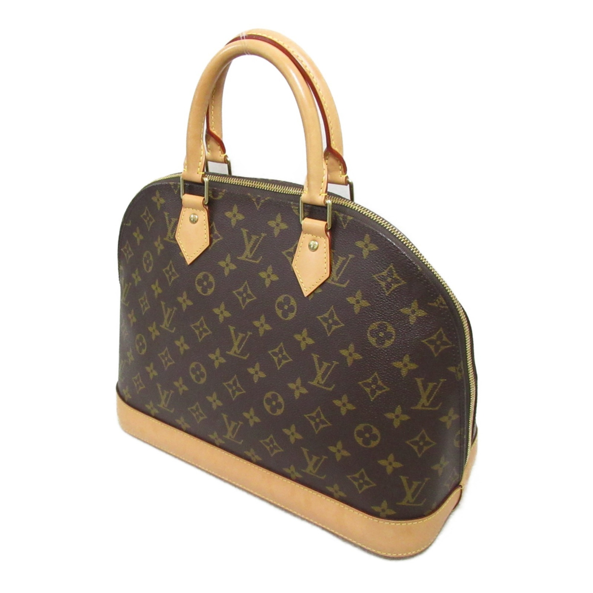 Louis Vuitton Alma Handbag, Coated Canvas, Monogram, Women's, Brown, M40878