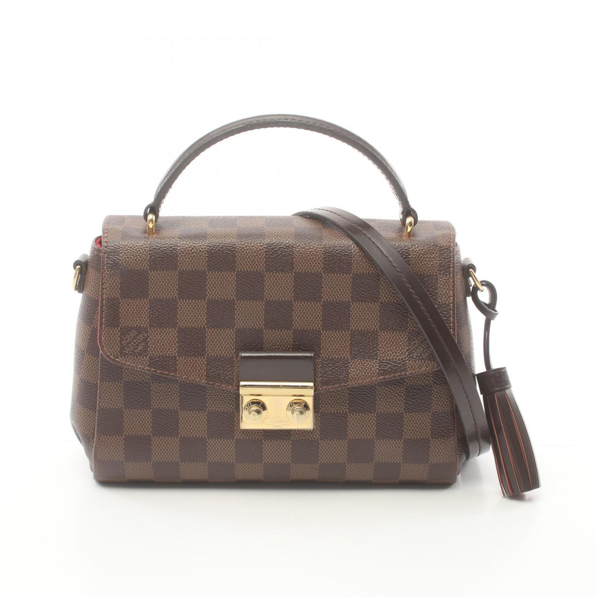 Louis Vuitton Croisette Damier Ebene Handbag Bag Coated Canvas Leather Women's Brown N53000