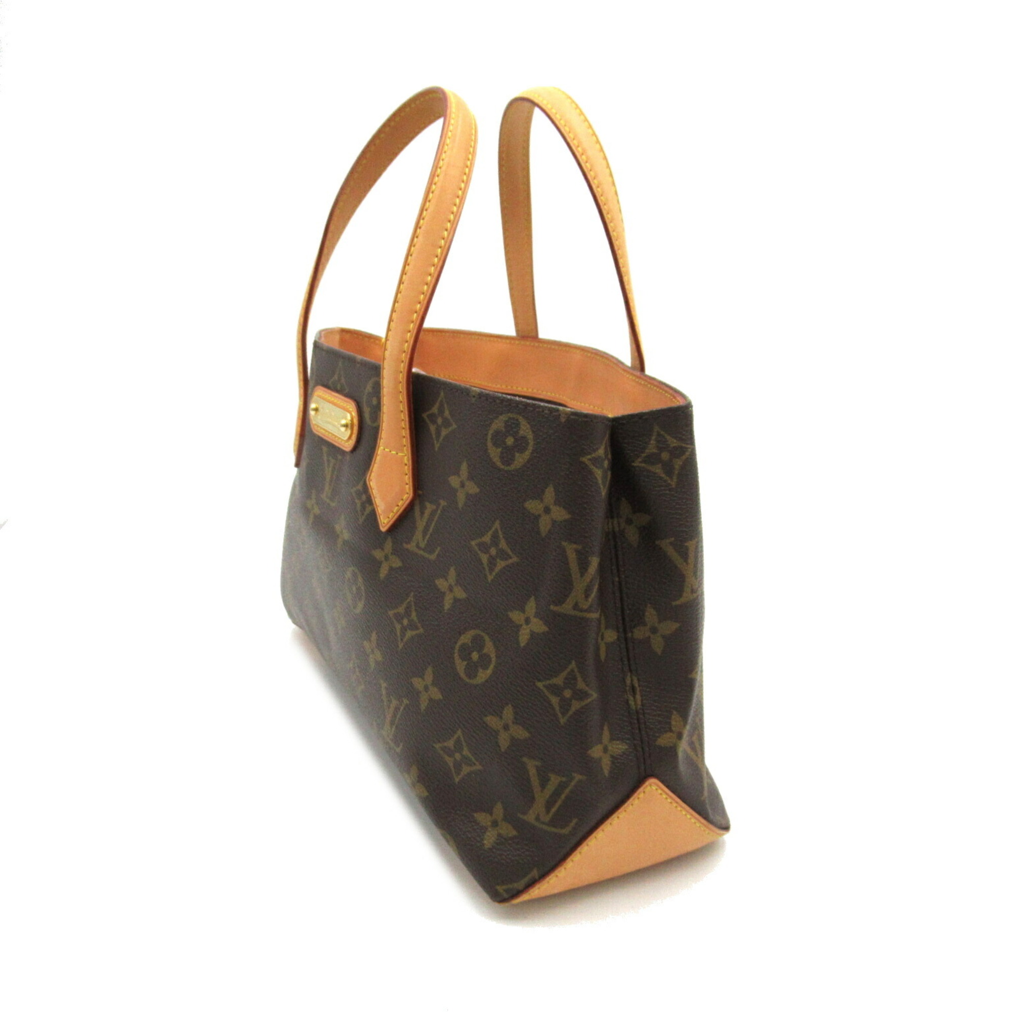 LOUIS VUITTON Wilshire PM Handbag, Coated Canvas, Monogram, Women's, Brown, M45643