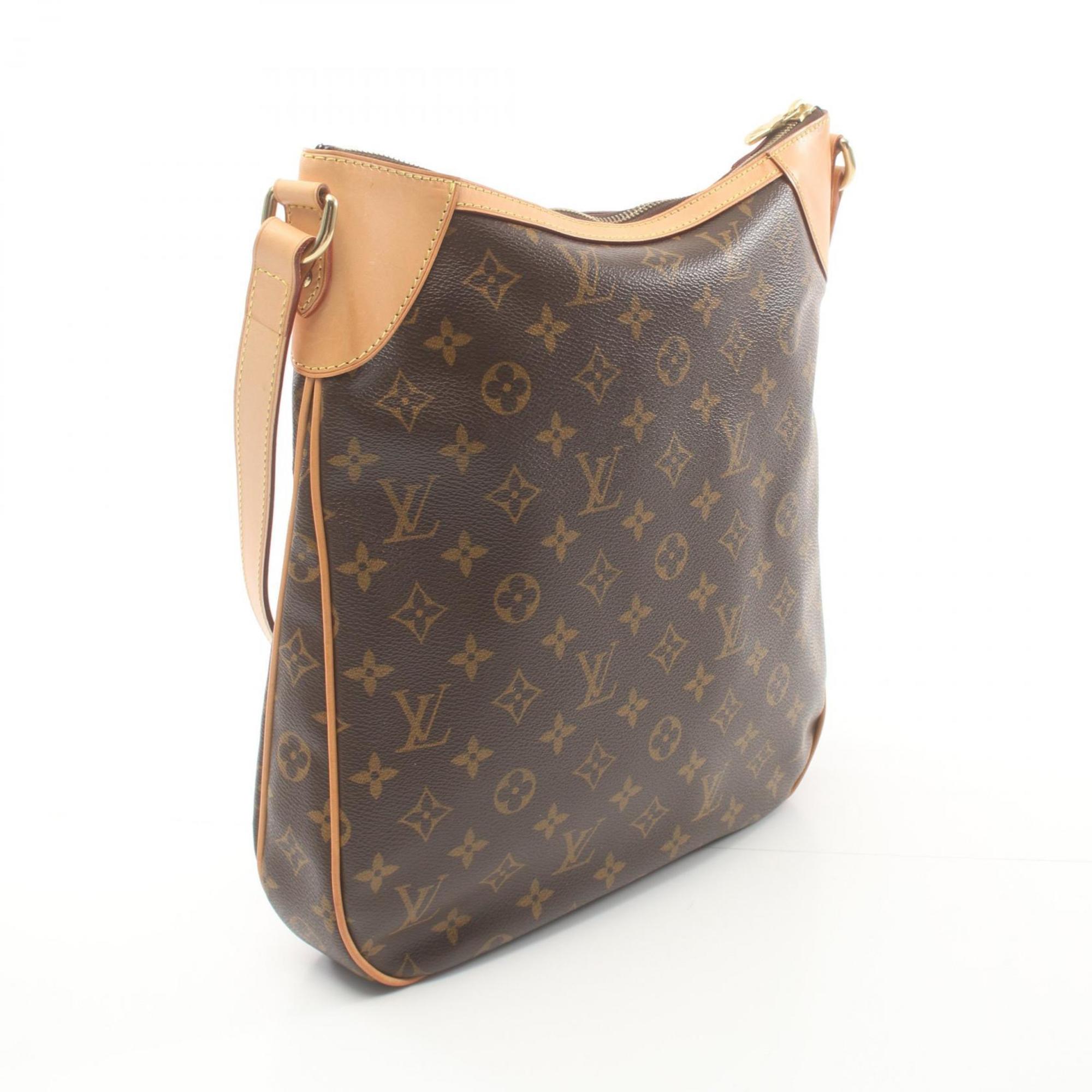 Louis Vuitton Odeon MM Monogram Shoulder Bag, Coated Canvas, Leather, Women's, Brown, M56389