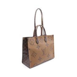 LOUIS VUITTON On the Go GM Monogram Giant Reverse Shoulder Bag Coated Canvas Leather Women's Brown M45320