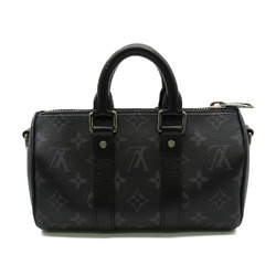 Louis Vuitton Keepall XS Boston Bag, Coated Canvas, Monogram Eclipse, Women's, Black, M45947