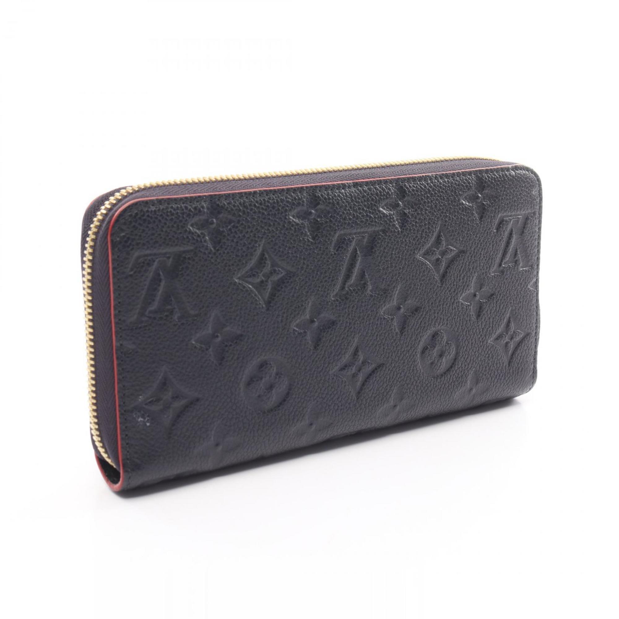 Louis Vuitton Zippy Wallet Monogram Empreinte Marine Rouge Round Long Leather Women's Navy Red M62121