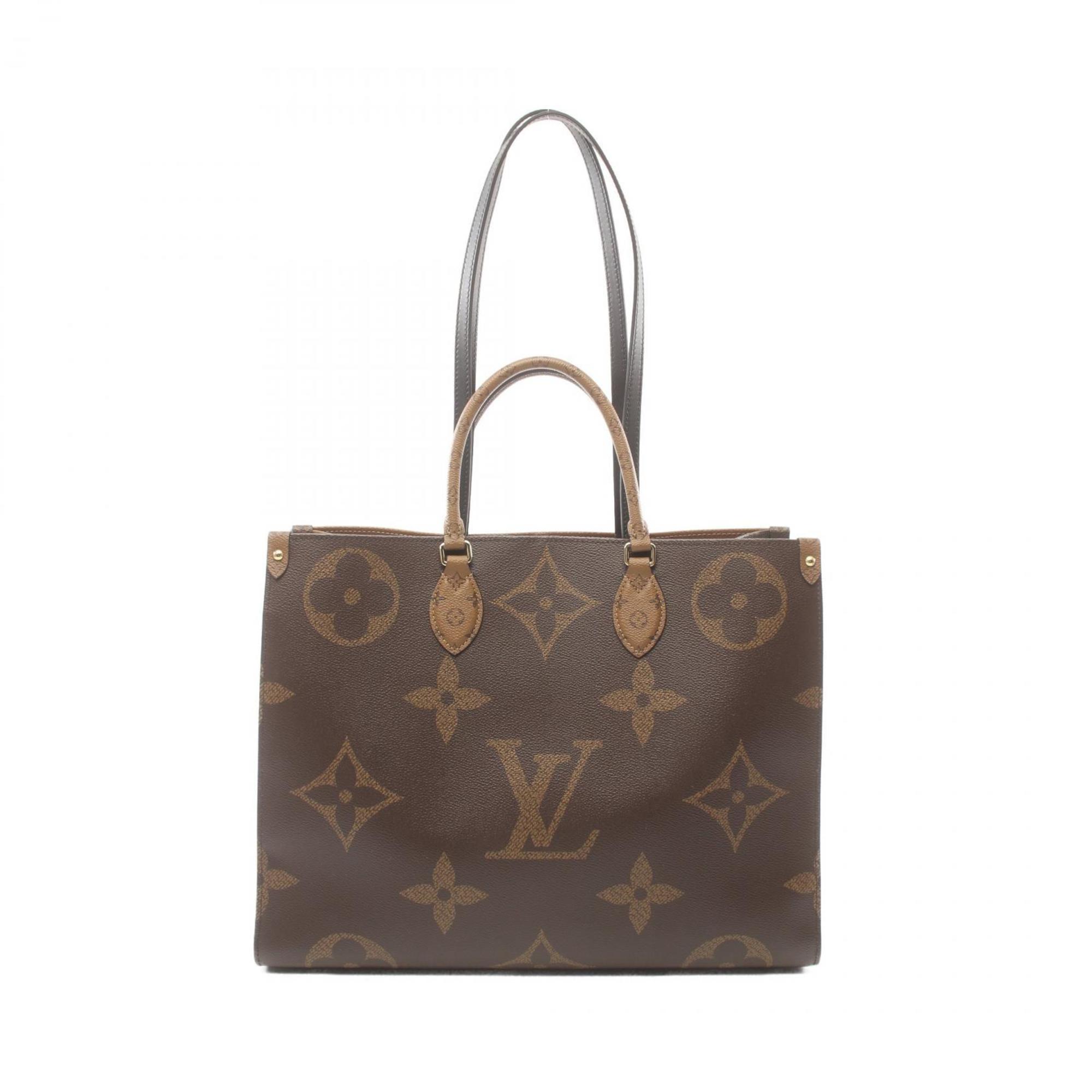 LOUIS VUITTON On the Go GM Monogram Giant Reverse Shoulder Bag Coated Canvas Leather Women's Brown M45320