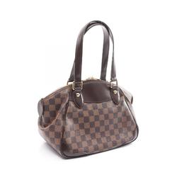 Louis Vuitton Verona PM Damier Ebene Shoulder Bag Coated Canvas Leather Women's Brown N41117