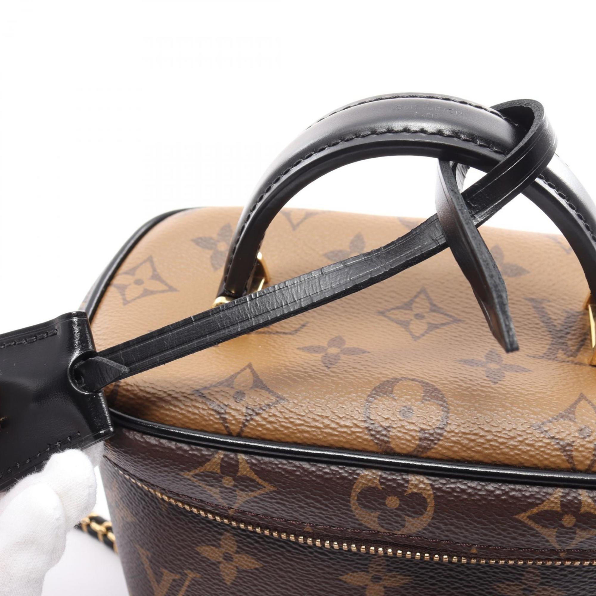 Louis Vuitton Vanity NV PM Monogram Reverse Handbag Bag Coated Canvas Leather Women's Brown Black M45165