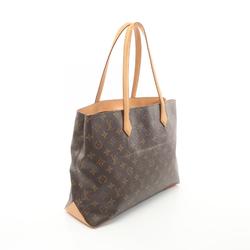 LOUIS VUITTON Wilshire MM Monogram Tote Bag, Coated Canvas, Leather, Women's, Brown, M45644