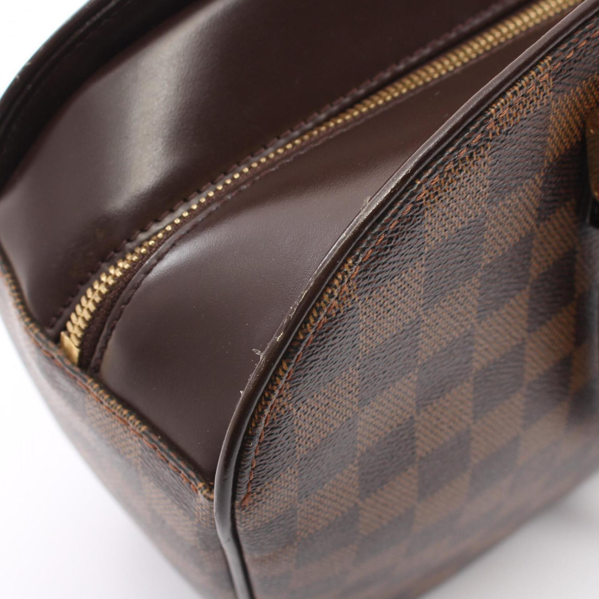 Louis Vuitton LOUIS VUITTON Saria Horizontal Damier Ebene Handbag Bag Coated Canvas Leather Women's Brown N51282