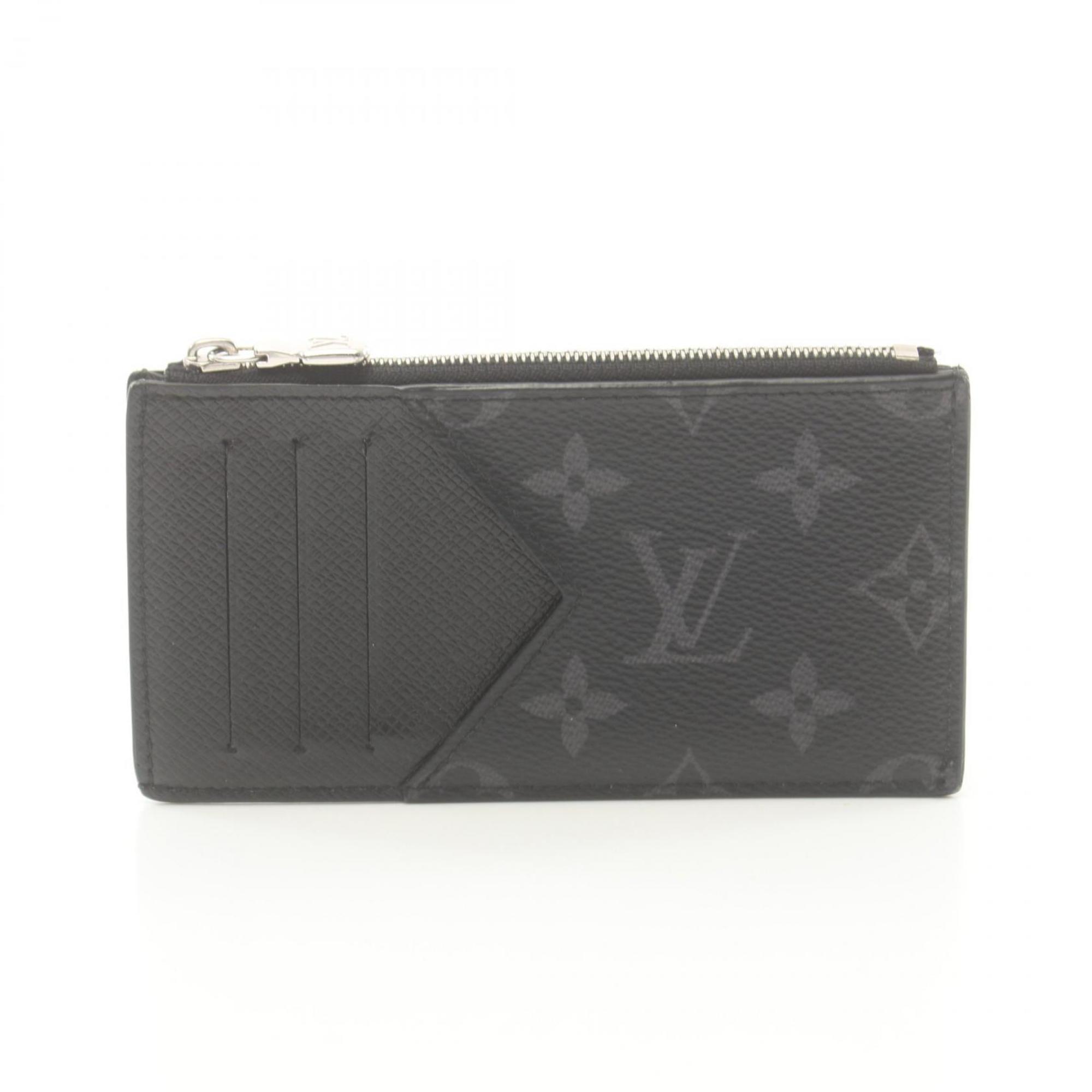 LOUIS VUITTON Coin Card Holder Wallet/Coin Case Wallet Coated Canvas Leather Taigarama Men's Black M30271