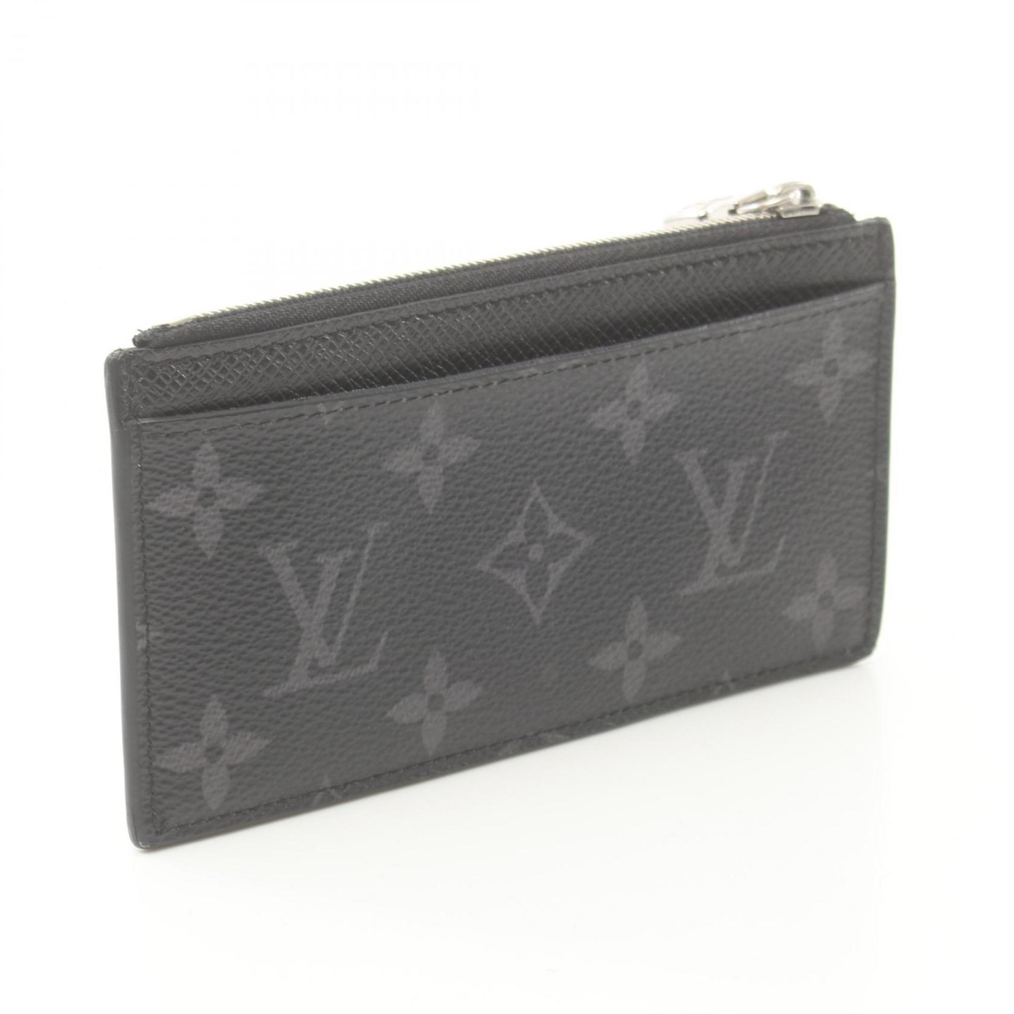 LOUIS VUITTON Coin Card Holder Wallet/Coin Case Wallet Coated Canvas Leather Taigarama Men's Black M30271