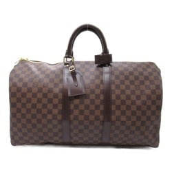 Louis Vuitton LOUIS VUITTON Keepall 50 Boston Bag Coated Canvas Damier Men's Women's Brown N41427