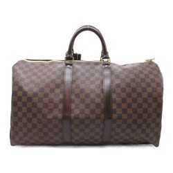 Louis Vuitton LOUIS VUITTON Keepall 50 Boston Bag Coated Canvas Damier Men's Women's Brown N41427