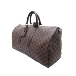 Louis Vuitton LOUIS VUITTON Keepall 50 Boston Bag Coated Canvas Damier Men's Women's Brown N41427