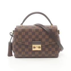 Louis Vuitton Croisette Damier Ebene Handbag Bag Coated Canvas Leather Women's Brown N53000