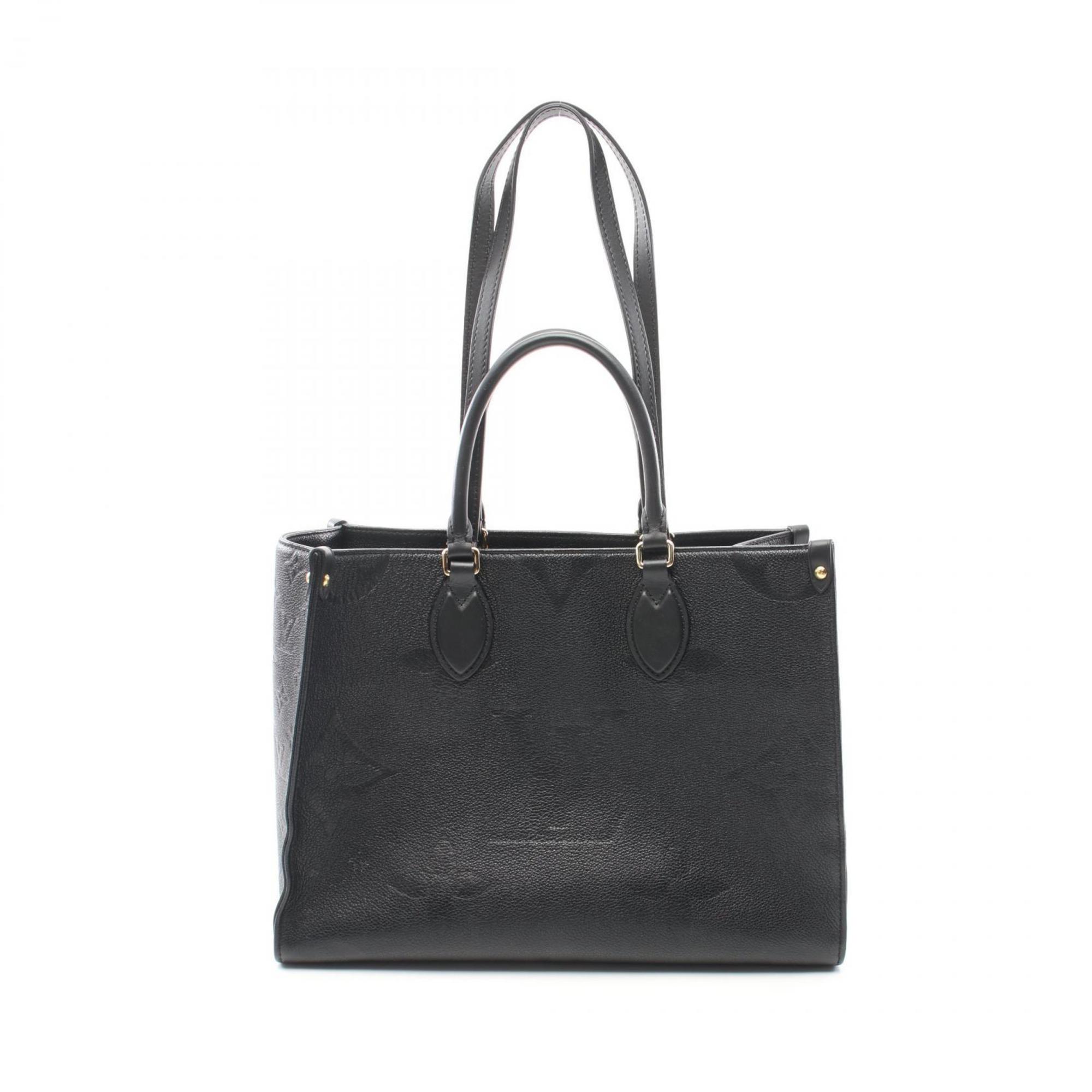 LOUIS VUITTON On the Go MM Monogram Empreinte Noir Tote Bag Leather Women's Black M45595